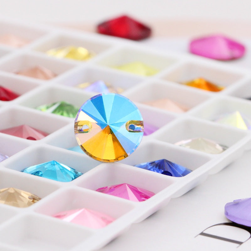 8mm 10pcs Flat-bottomed Hand Stitched Rhinestones Satellite Crystal Glass Rhinestones Flat Buckle