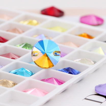 8mm 10pcs Flat-bottomed Hand Stitched Rhinestones Satellite Crystal Glass Rhinestones Flat Buckle