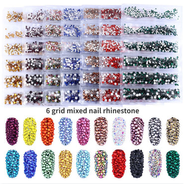Small Size Mixed Size Glass Rhinestone Mixed Nail Rhinestone Colorful Diamond Mixed Nail Crystal