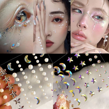Butterfly Rhinestone Tear Eye Paste Pearl Glue Eyebrow Paste Eye Paste Forehead Face Paste Rhinestone Resin Gem Nail DIY