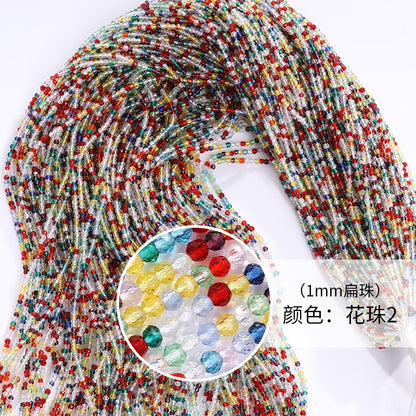 1mm Crystal Flat Glass Beads Hand Make Necklace Bracelet Jewelry DIY Beads