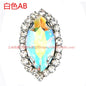 13*27mm 5pcs Large size Horse Eye Claw Rhinestone Claw Rhinestone Girth Crystal Buckle Diy Headdress Accessories Shiny Rhinestone Hand Sewn Rhinestone Dress Accessories