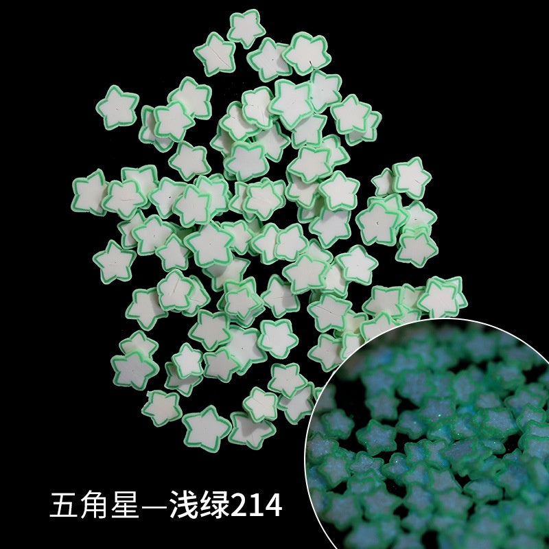 Glow-in-the-dark Polymer Clay Nail Patch Fluorescent Slice Nail Jewelry Plum Slice Diy Slime Filling Material