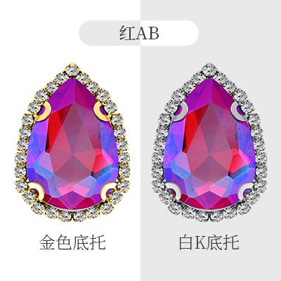 10×14mm 10pcs Water Drop Claw Rhinestones Crystal Buckle Claw Rhinestones Girdle Edge Claw Chain Diy Headdress Hair Accessories Footwear Clothing Accessories