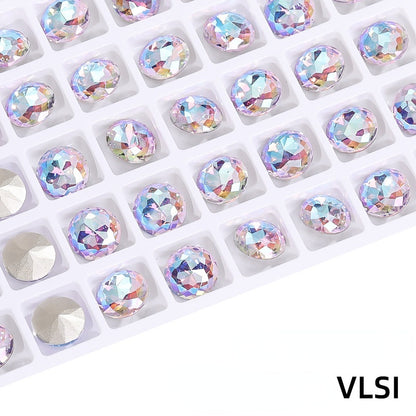 8mm/10mm Shiny Round K9 Fancy Crystal Nail Art Rhinestone for DIY Jewelry Making