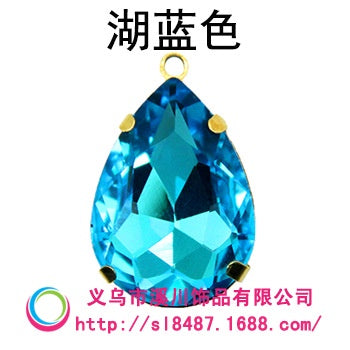 Water Drop Glass Claw Rhinestones with Hole Hand Seam Rhinestones Gold Single Hanging Claw Rhinestones DIY Jewelry Clothing Accessories