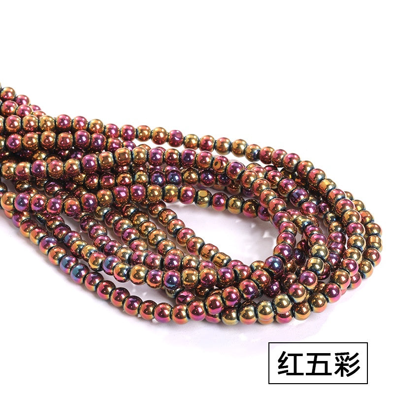 Imitation Jade Glass Bead Electroplating Beading DIY Handmade Beading Loose Bead Jewelry Accessories Accessories