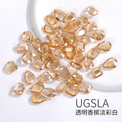 10pcs 【3-10mm】nail rhinestones hand accessories Korean wind Transparent Mixed Shapes Nails Art Decoration Professional Rhinestones Nail Art Rhinestones Mix
