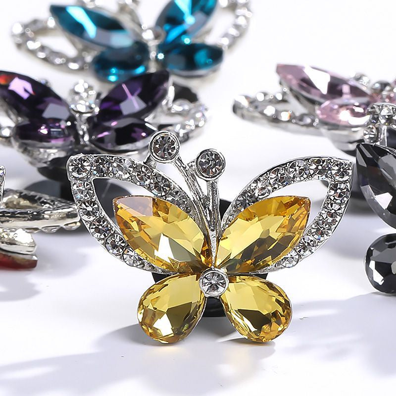 Crystal Butterfly Shoe Buckle Cross Crocs Accessories Diy Garden Shoes Shoes Flower Work Word Buckle Accessories