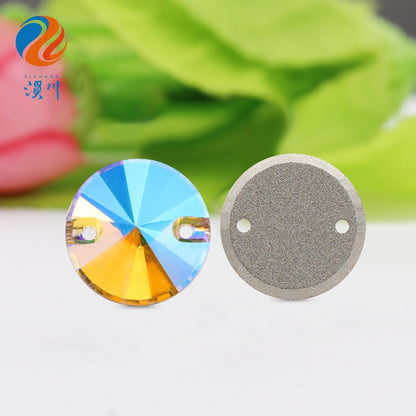 8mm 10pcs Flat-bottomed Hand Stitched Rhinestones Satellite Crystal Glass Rhinestones Flat Buckle