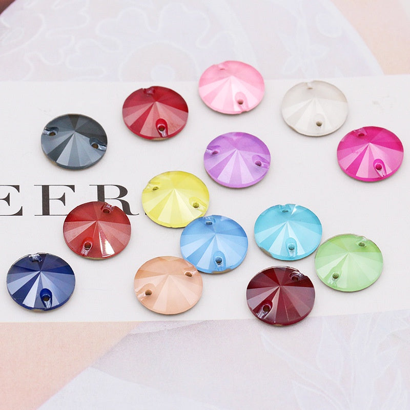 18mm 10pcs Hand Stitched Rhinestones Flat-bottomed Rhinestone Satellite Crystal Glass Rhinestones Flat Buckle