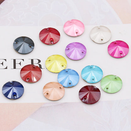 18mm 10pcs Hand Stitched Rhinestones Flat-bottomed Rhinestone Satellite Crystal Glass Rhinestones Flat Buckle