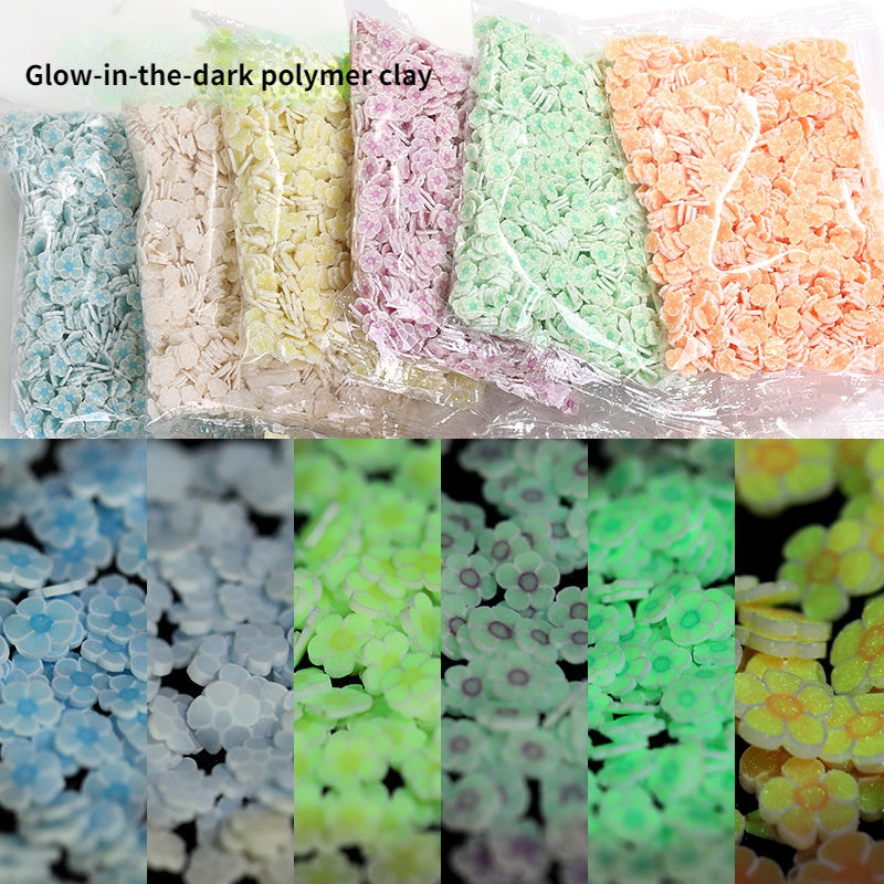 Glow-in-the-dark Polymer Clay Nail Patch Fluorescent Slice Nail Jewelry Plum Slice Diy Slime Filling Material