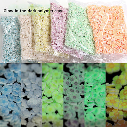 Glow-in-the-dark Polymer Clay Nail Patch Fluorescent Slice Nail Jewelry Plum Slice Diy Slime Filling Material