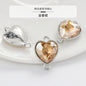 Crystal Heart Pendant Double Hole Bracelet Necklace Glass Diamond Link Piece DIY Bag Clothing Shoe Accessories