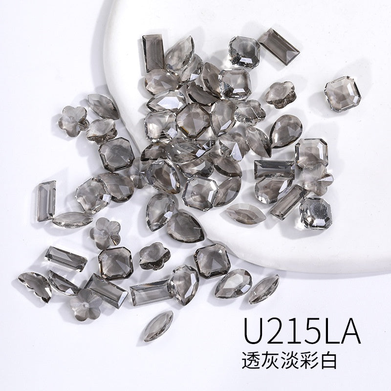 10pcs 【3-10mm】nail rhinestones hand accessories Korean wind Transparent Mixed Shapes Nails Art Decoration Professional Rhinestones Nail Art Rhinestones Mix