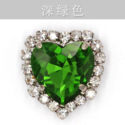12mm 10pcs Heart Shape Crystal Rhinestone With Sliver/Gold Bottom For DIY Garment Clothing