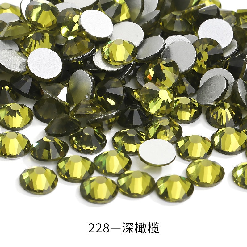 288pcs/6mm Flat Round Nail Rhinestone DIY Phone Case Accessories Rhinestone Stick Crystal