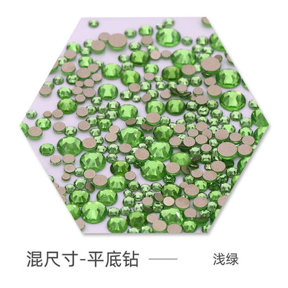 Size Size Mixed Nail Rhinestone International Trade A Flat Glass Crystal Mobile Phone Diy Stick Rhinestone Violent Bear Stick