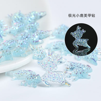 Animal Nail Ornament Resin Series Aurora Deer Nail Ornament Diy Nail Paste Diamond Material