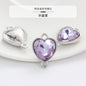 Crystal Heart Pendant Double Hole Bracelet Necklace Glass Diamond Link Piece DIY Bag Clothing Shoe Accessories