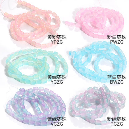 Two-color Date Bead Handmade Loose Bead Through Hole Bead DIY Bracelet Necklace Accessories