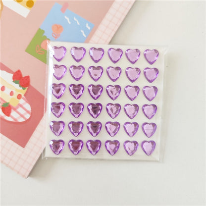 Dazzle Colorful Love Shiny Transparent Crystal Drop Glue Sticker Paste Girl Eyebrow Stick Ear Stick Decoration DIY Hand Ledger
