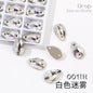 7*12mm/10*14mm Water Drop Glass Button Flat Bottom Double Hole Rhinestone Hand Sewn Crystal Stone AB Color Flat Button Wedding Accessories