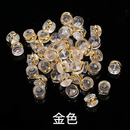 Diy Ear Ornament Accessories 10pcs Transparent Plastic Silicone Anti-slip Anti-fall Hamburger Ear Blocking Cap Ornament Material Accessories