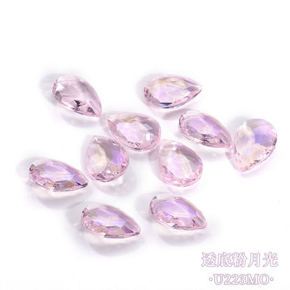 8*13mm Drop Shape Shiny Moonlight Crystal Nail Art Glass Transparent Rhinestone for DIY Phone Case Decoration