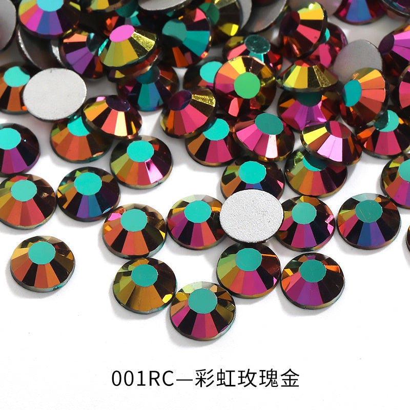 288pcs/6mm Flat Round Nail Rhinestone DIY Phone Case Accessories Rhinestone Stick Crystal