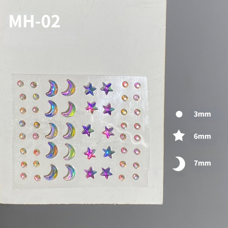Butterfly Rhinestone Tear Eye Paste Pearl Glue Eyebrow Paste Eye Paste Forehead Face Paste Rhinestone Resin Gem Nail DIY