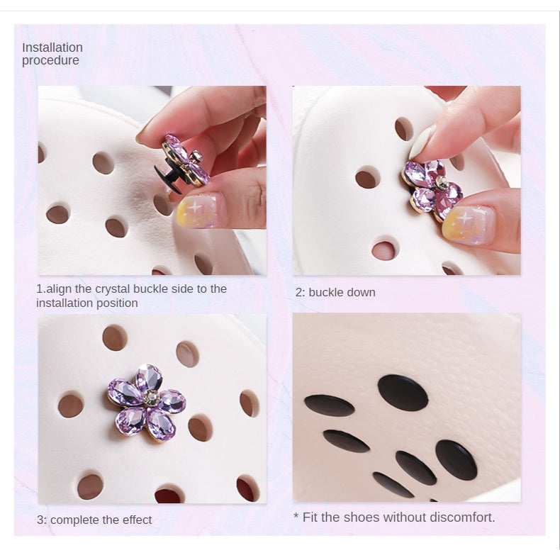 Crocs Accessories Alloy Accessories Water Drop Peach Heart Shoe Buckle Crystal Rhinestone Buckle Diy Ornaments Decorative Detachable Accessories
