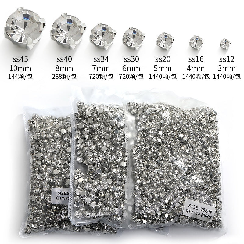 Solid Hand Sewn Rhinestones Claw Rhinestones Diy Shoe Headwear Collar Accessories Clothing Accessories