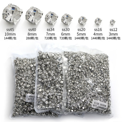 Solid Hand Sewn Rhinestones Claw Rhinestones Diy Shoe Headwear Collar Accessories Clothing Accessories
