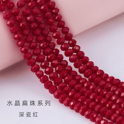 3/4/6/8mm Flat Bead Porcelain Jade Glass Beads  for Diy Bracelet Necklace Jewelry Accessories