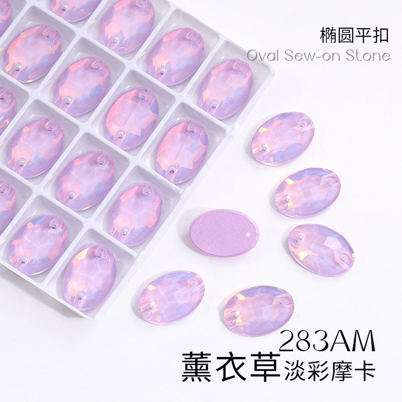 Crystal 7*10/10*14mm High-end Button Flat Oval Mocha Handmade Clothes Accessories