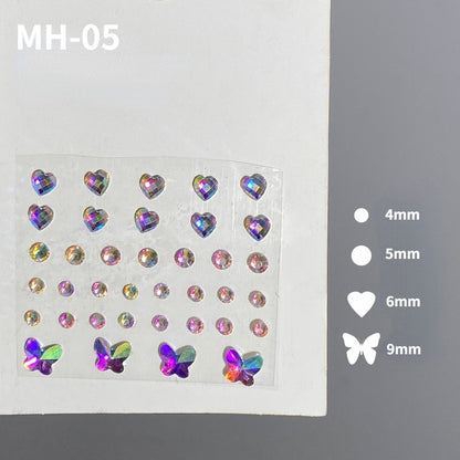 Butterfly Rhinestone Tear Eye Paste Pearl Glue Eyebrow Paste Eye Paste Forehead Face Paste Rhinestone Resin Gem Nail DIY
