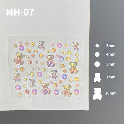 Butterfly Rhinestone Tear Eye Paste Pearl Glue Eyebrow Paste Eye Paste Forehead Face Paste Rhinestone Resin Gem Nail DIY