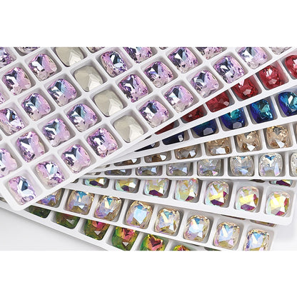 10mm  10pcs Nail Rhinrhinea High-end Tip Bottom Rhinrhinea  Rectangular Round Corner Diy Accessories Materials