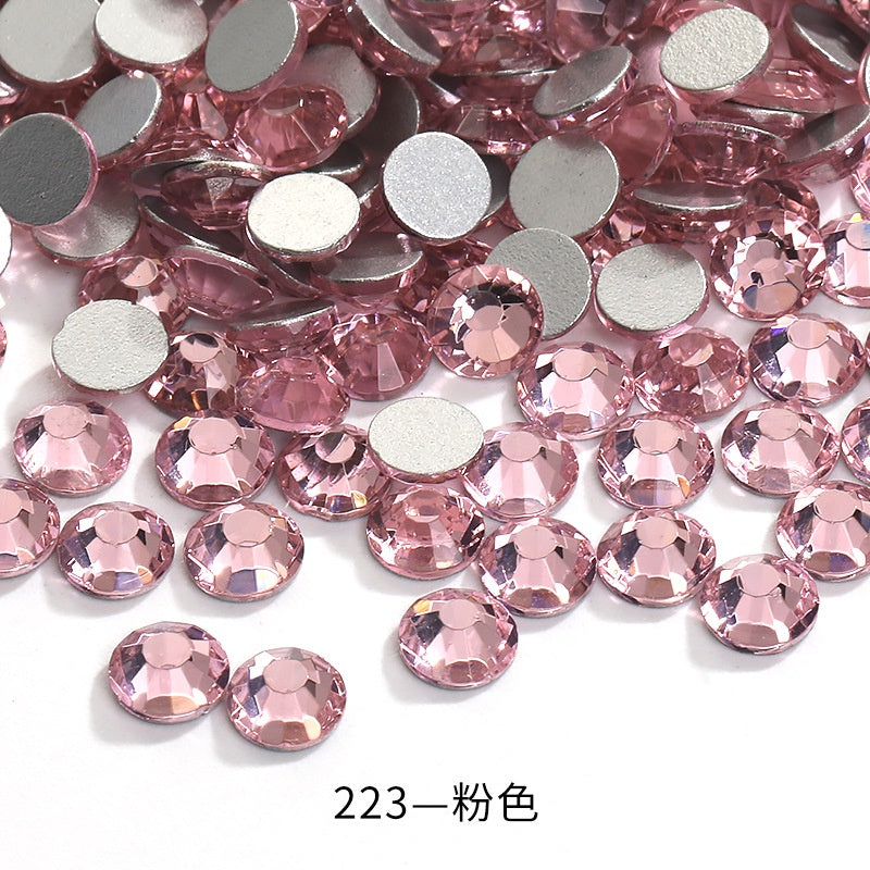 288pcs/6mm Flat Round Nail Rhinestone DIY Phone Case Accessories Rhinestone Stick Crystal