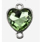 5pcs Heart Shape Glass Rhinestone Double Hole Pendant Crystal Diamond DIY Jewelry Accessories