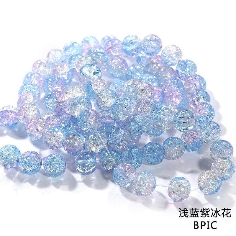 10mm 80pcs Crack beads Jade broken beads explosive glass beads ice cracked floral beads glass diy accessory bracelet beaded