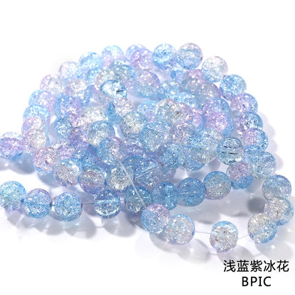 10mm 80pcs Crack beads Jade broken beads explosive glass beads ice cracked floral beads glass diy accessory bracelet beaded