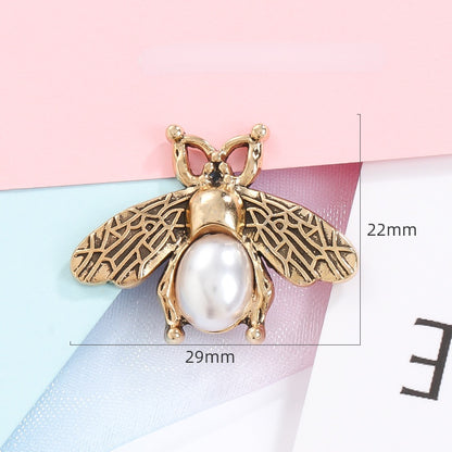 Pearl Bee with Zinc Alloy Bottom DIY Jewelry Headdress Phone Case Brooch Accessories