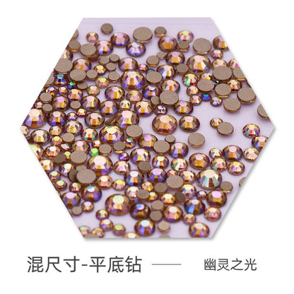 Size Size Mixed Nail Rhinestone International Trade A Flat Glass Crystal Mobile Phone Diy Stick Rhinestone Violent Bear Stick