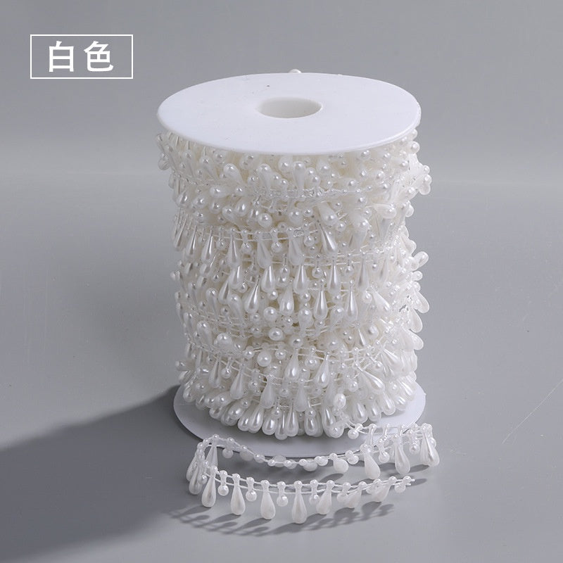 Drop Pearl Chain Lace Accessories Headdress Decorative Beaded Accessories Connected Beaded Handmade DIY Clothing