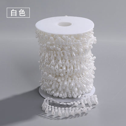 Drop Pearl Chain Lace Accessories Headdress Decorative Beaded Accessories Connected Beaded Handmade DIY Clothing