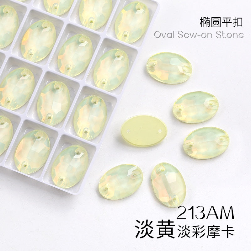 Crystal 7*10/10*14mm High-end Button Flat Oval Mocha Handmade Clothes Accessories