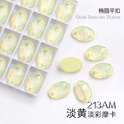 Crystal 7*10/10*14mm High-end Button Flat Oval Mocha Handmade Clothes Accessories